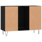 Armoire de salle de bain noir 80x33x60 cm bois d'ingénierie – Image 6