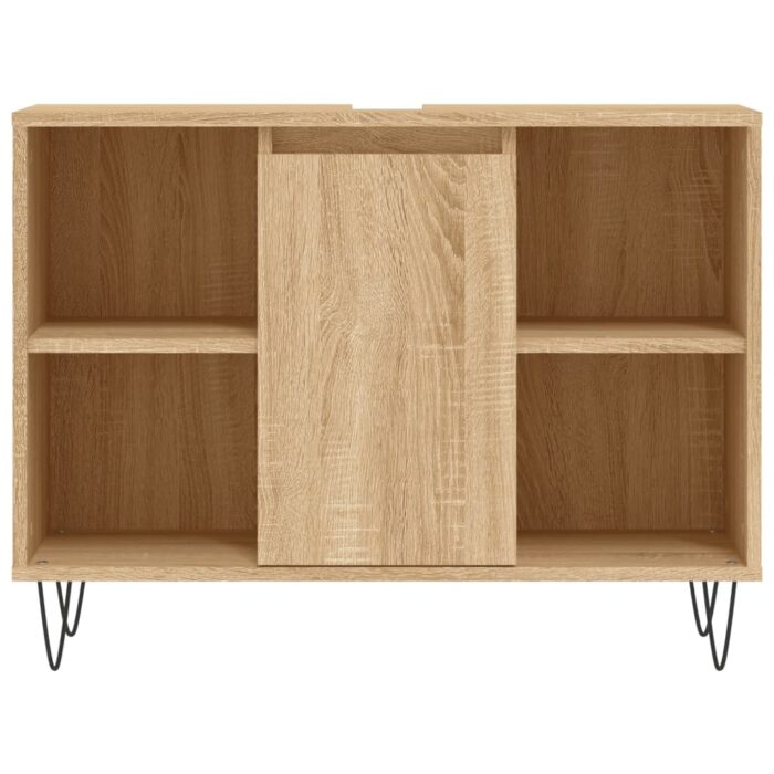 Armoire salle de bain chêne sonoma 80x33x60cm bois d'ingénierie – Image 3