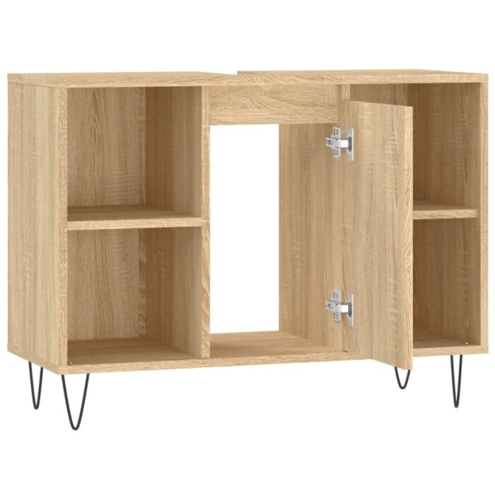 Armoire salle de bain chêne sonoma 80x33x60cm bois d'ingénierie – Image 4