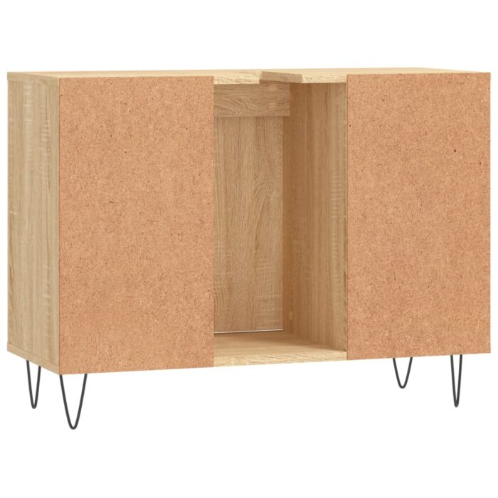 Armoire salle de bain chêne sonoma 80x33x60cm bois d'ingénierie – Image 6