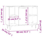Armoire salle de bain gris béton 80x33x60cm bois d'ingénierie – Image 10