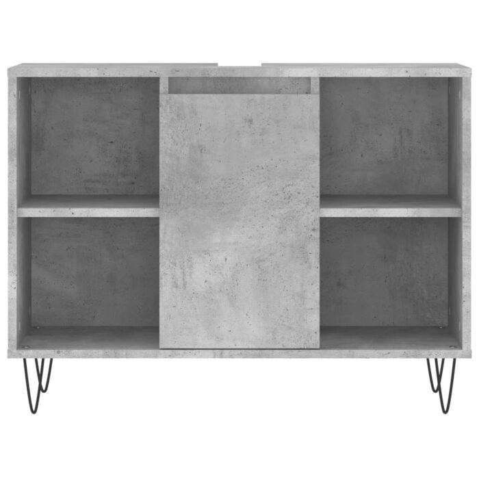 Armoire salle de bain gris béton 80x33x60cm bois d'ingénierie – Image 3