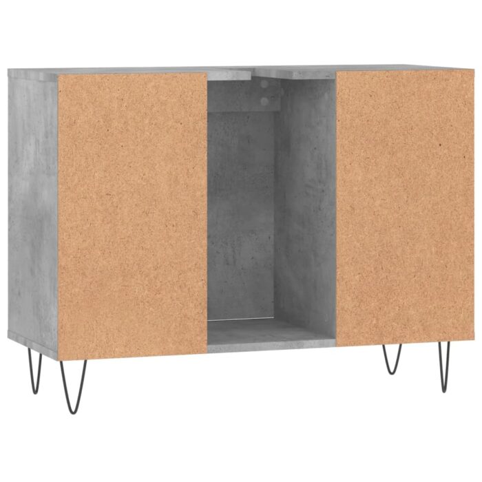 Armoire salle de bain gris béton 80x33x60cm bois d'ingénierie – Image 6