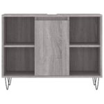 Armoire salle de bain sonoma gris 80x33x60 cm bois d'ingénierie – Image 3
