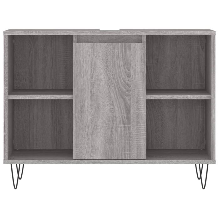 Armoire salle de bain sonoma gris 80x33x60 cm bois d'ingénierie – Image 3