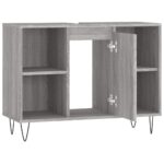 Armoire salle de bain sonoma gris 80x33x60 cm bois d'ingénierie – Image 4