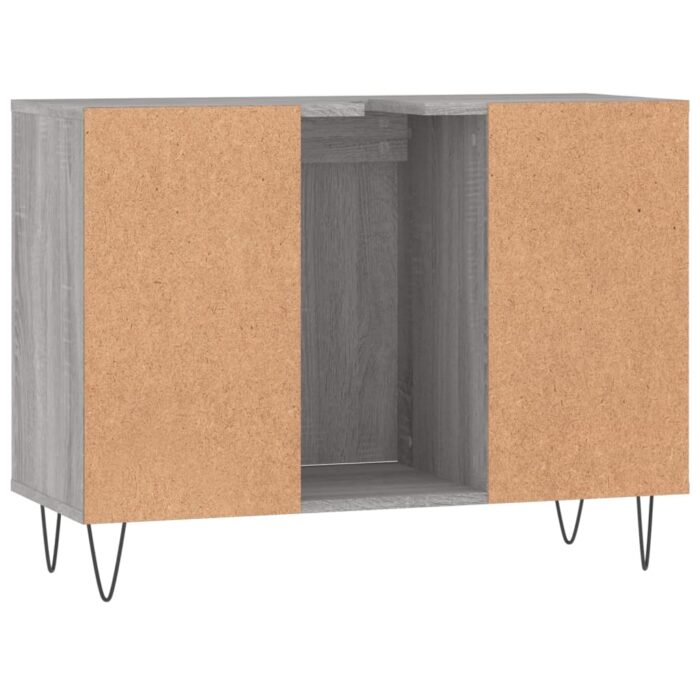 Armoire salle de bain sonoma gris 80x33x60 cm bois d'ingénierie – Image 6