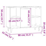 Armoire salle de bain chêne marron 80x33x60cm bois d'ingénierie – Image 10
