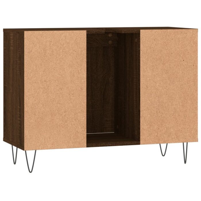 Armoire salle de bain chêne marron 80x33x60cm bois d'ingénierie – Image 6