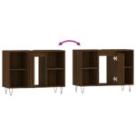 Armoire salle de bain chêne marron 80x33x60cm bois d'ingénierie – Image 7