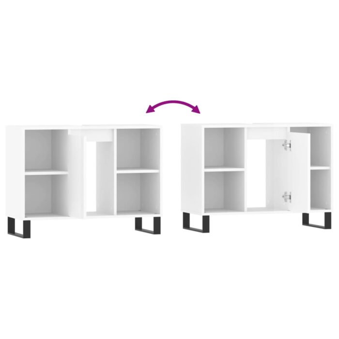 Armoire de salle de bain blanc brillant 80x33x60 cm – Image 7