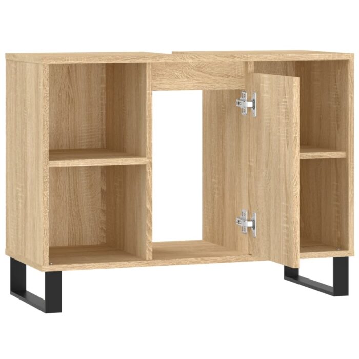 Armoire salle de bain chêne sonoma 80x33x60cm bois d'ingénierie – Image 3