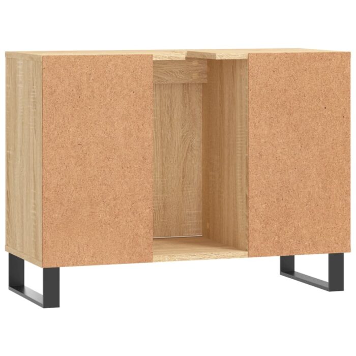Armoire salle de bain chêne sonoma 80x33x60cm bois d'ingénierie – Image 6