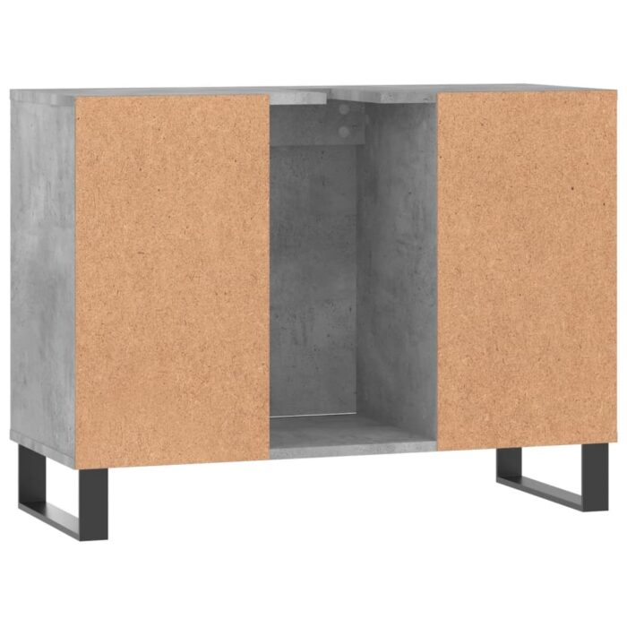 Armoire salle de bain gris béton 80x33x60cm bois d'ingénierie – Image 6