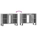 Armoire salle de bain gris béton 80x33x60cm bois d'ingénierie – Image 7