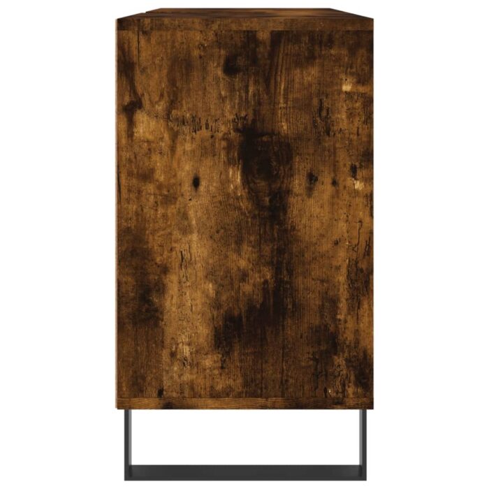 Armoire salle de bain chêne fumé 80x33x60cm bois d'ingénierie – Image 5