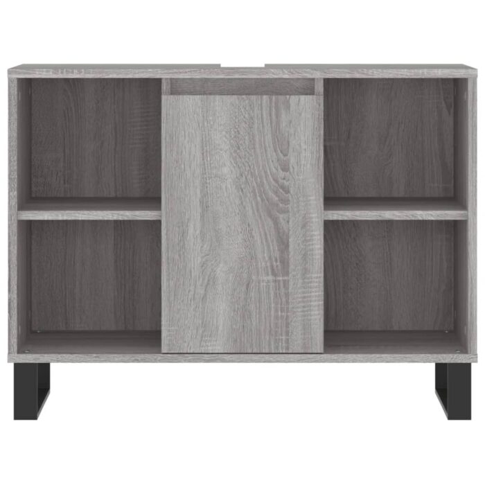 Armoire salle de bain sonoma gris 80x33x60 cm bois d'ingénierie – Image 4