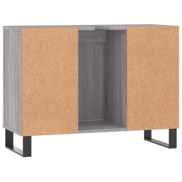 Armoire salle de bain sonoma gris 80x33x60 cm bois d'ingénierie – Image 6