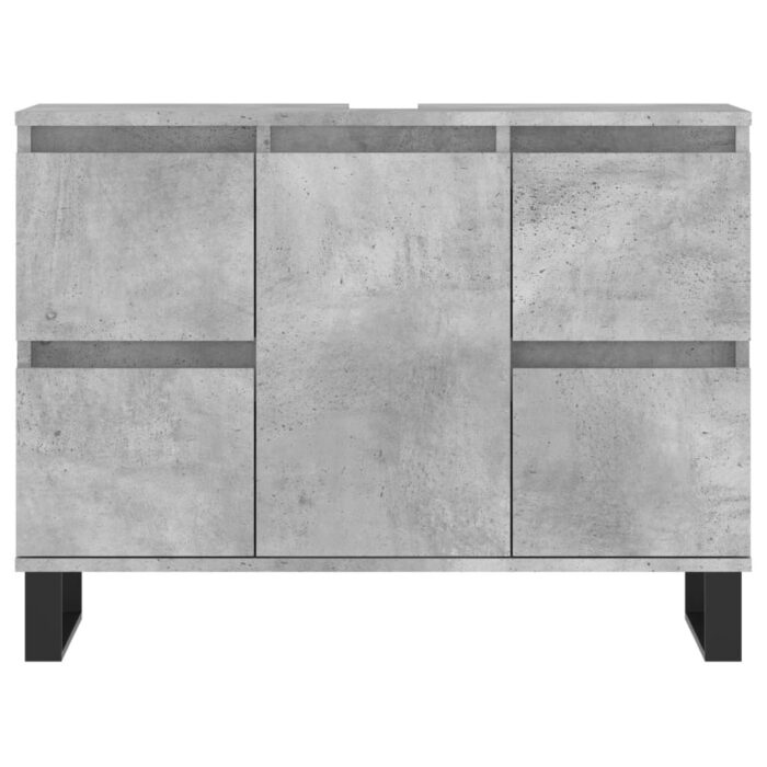 Armoire salle de bain gris béton 80x33x60cm bois d'ingénierie – Image 3