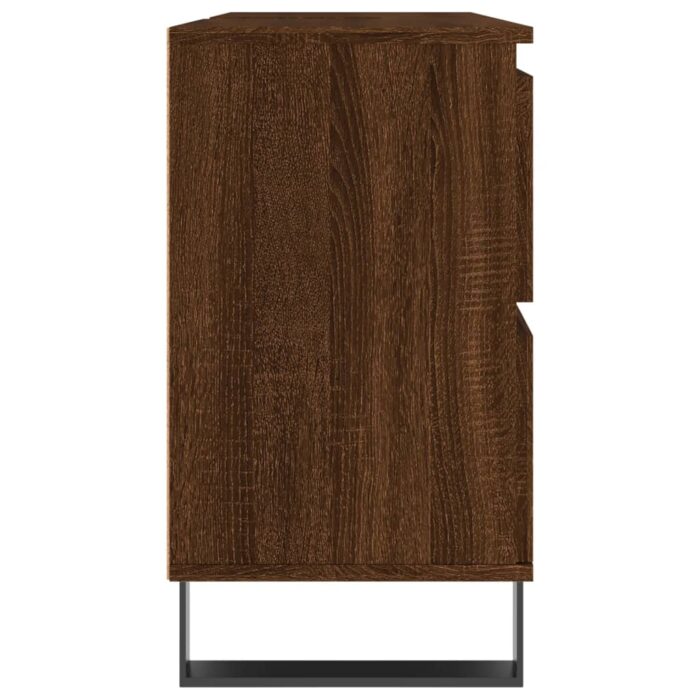 Armoire salle de bain chêne marron 80x33x60cm bois d'ingénierie – Image 4