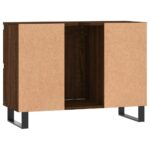 Armoire salle de bain chêne marron 80x33x60cm bois d'ingénierie – Image 5