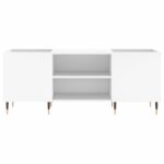 Armoire à disques blanc 121x38x48 cm bois d'ingénierie – Image 2