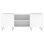 Armoire à disques blanc 121x38x48 cm bois d'ingénierie – Image 2