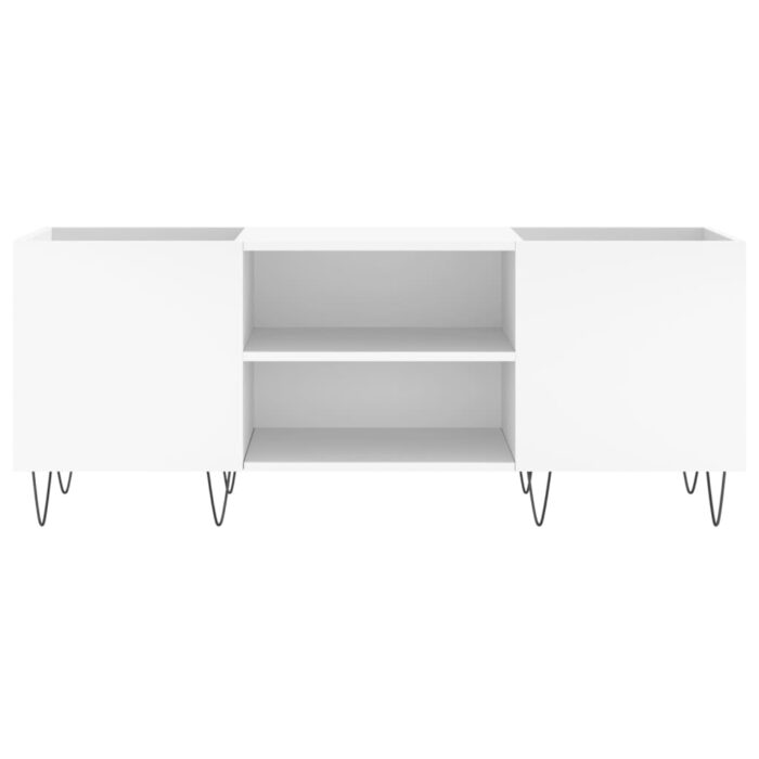 Armoire à disques blanc 121x38x48 cm bois d'ingénierie – Image 2