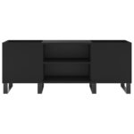 Armoire à disques noir 121x38x48 cm bois d'ingénierie – Image 2