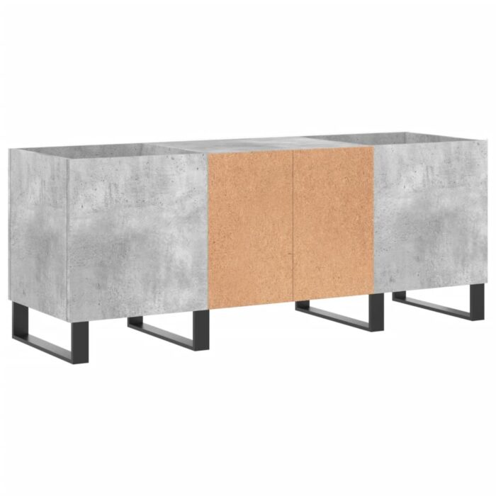 Armoire à disques gris béton 121x38x48 cm bois d'ingénierie – Image 4