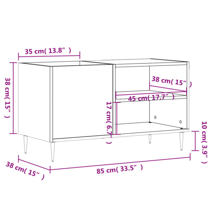 Armoire à disques sonoma gris 85x38x48 cm bois d'ingénierie – Image 7