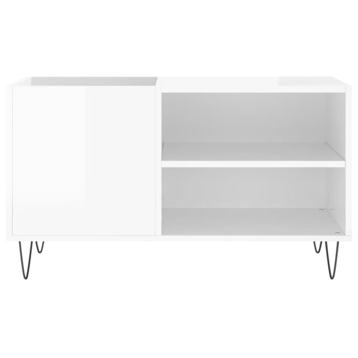 Armoire à disques blanc brillant 85x38x48 cm bois d'ingénierie – Image 2