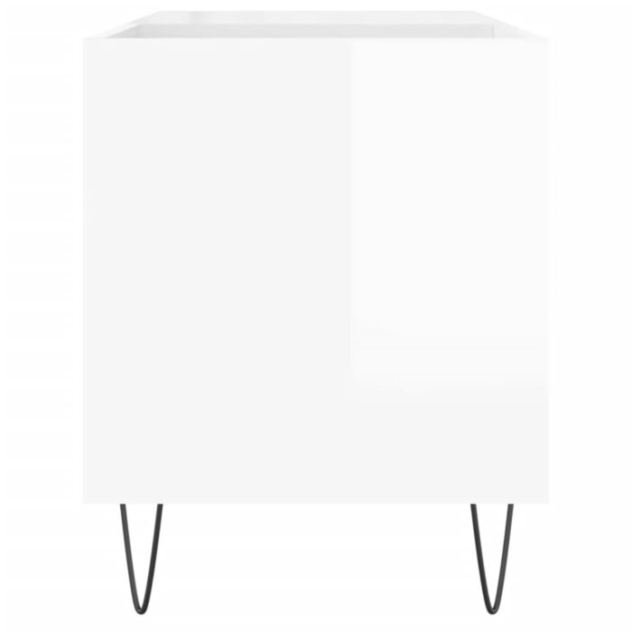 Armoire à disques blanc brillant 85x38x48 cm bois d'ingénierie – Image 3