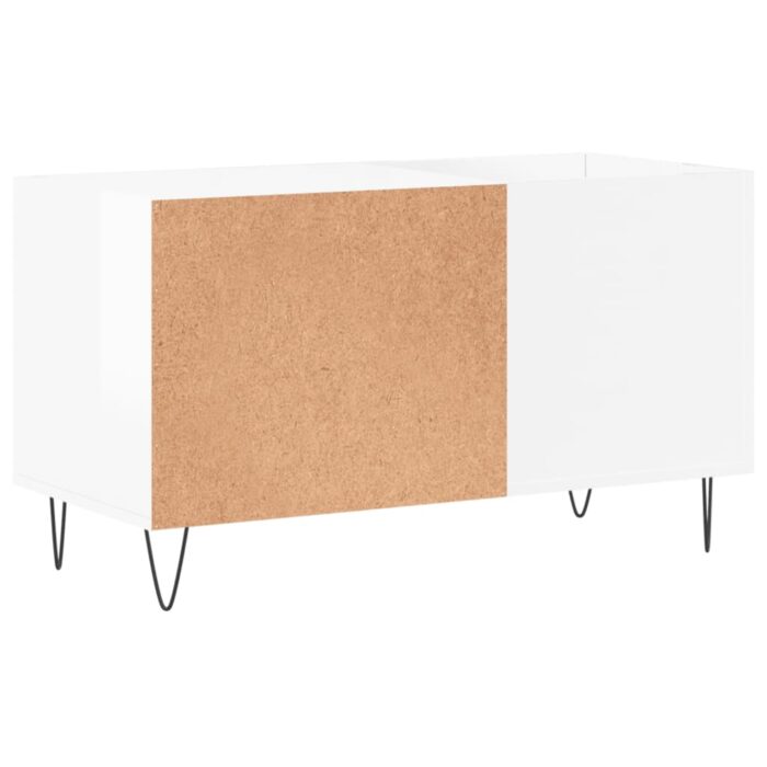 Armoire à disques blanc brillant 85x38x48 cm bois d'ingénierie – Image 4