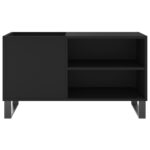 Armoire à disques noir 85x38x48 cm bois d'ingénierie – Image 2