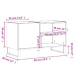 Armoire à disques noir 85x38x48 cm bois d'ingénierie – Image 7