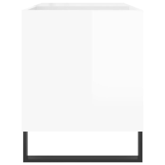 Armoire à disques blanc brillant 85x38x48 cm bois d'ingénierie – Image 3