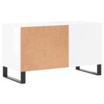 Armoire à disques blanc brillant 85x38x48 cm bois d'ingénierie – Image 4