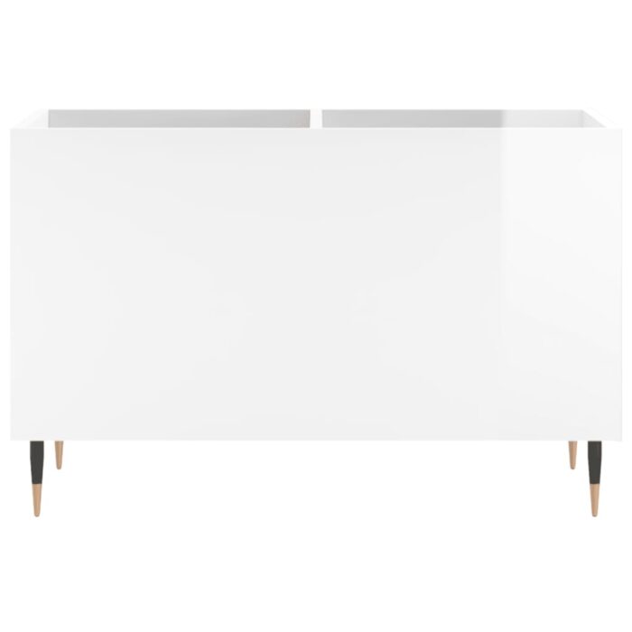 Armoire à disques blanc brillant 74,5x38x48cm bois d'ingénierie – Image 2