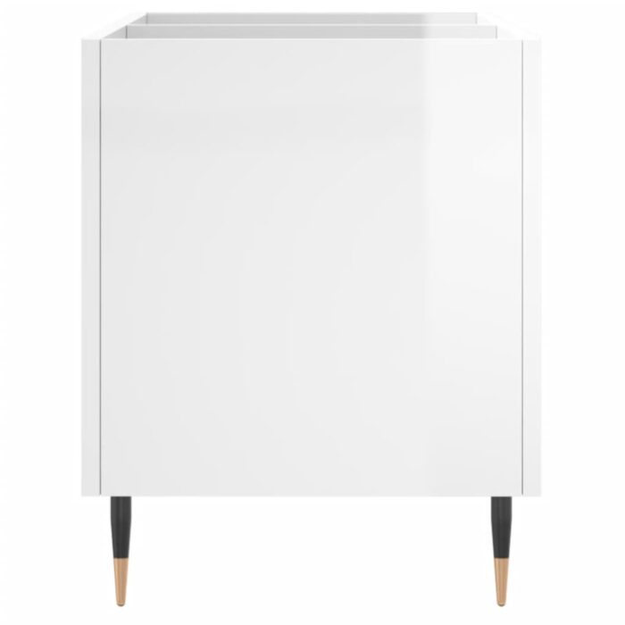Armoire à disques blanc brillant 74,5x38x48cm bois d'ingénierie – Image 3