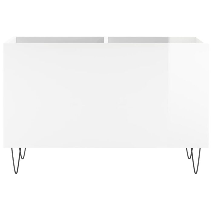 Armoire à disques blanc brillant 74,5x38x48cm bois d'ingénierie – Image 2