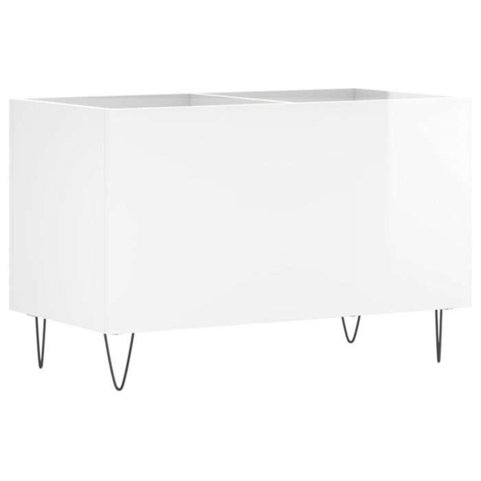 Armoire à disques blanc brillant 74,5x38x48cm bois d'ingénierie – Image 4