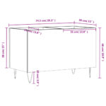 Armoire à disques blanc brillant 74,5x38x48cm bois d'ingénierie – Image 7