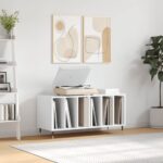 Armoire à disques blanc brillant 100x38x48 cm bois d'ingénierie