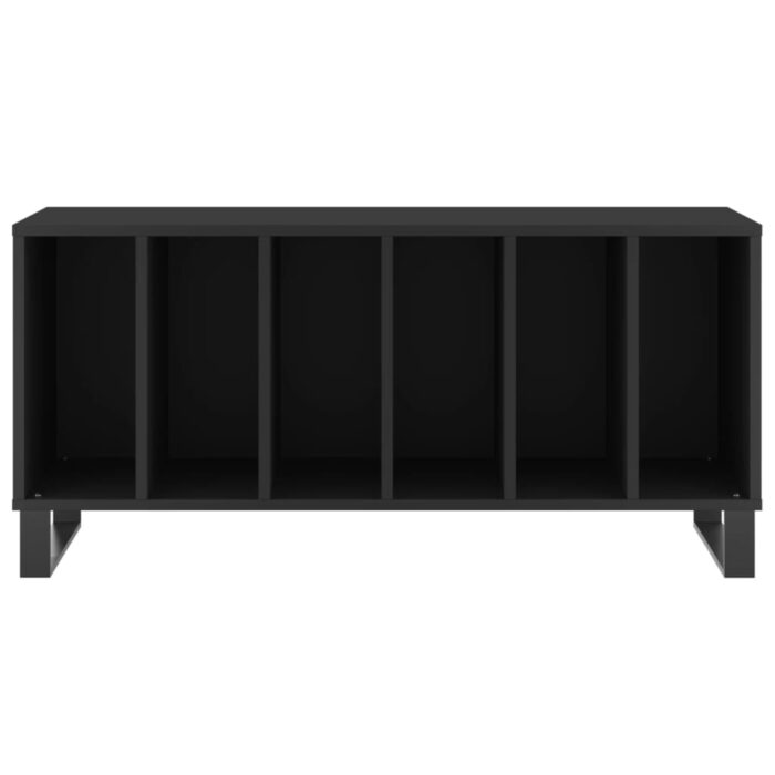 Armoire à disques noir 100x38x48 cm bois d'ingénierie – Image 2