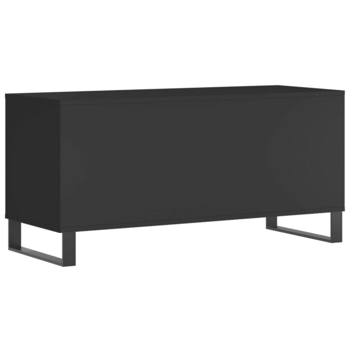 Armoire à disques noir 100x38x48 cm bois d'ingénierie – Image 4