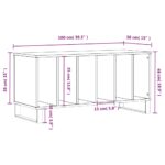 Armoire à disques noir 100x38x48 cm bois d'ingénierie – Image 7
