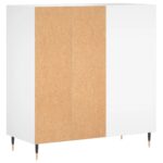 Armoire à disques blanc 84,5x38x89 cm bois d'ingénierie – Image 4