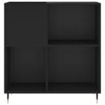 Armoire à disques noir 84,5x38x89 cm bois d'ingénierie – Image 2