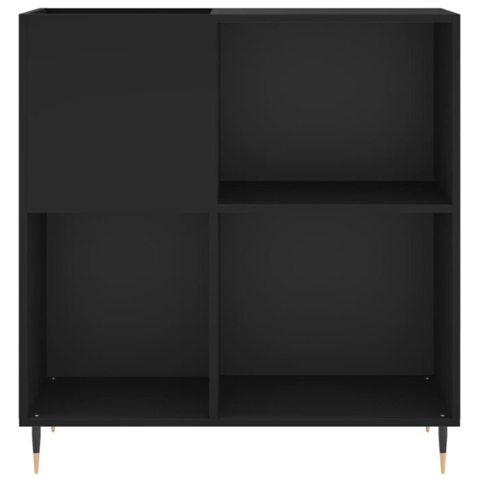 Armoire à disques noir 84,5x38x89 cm bois d'ingénierie – Image 2